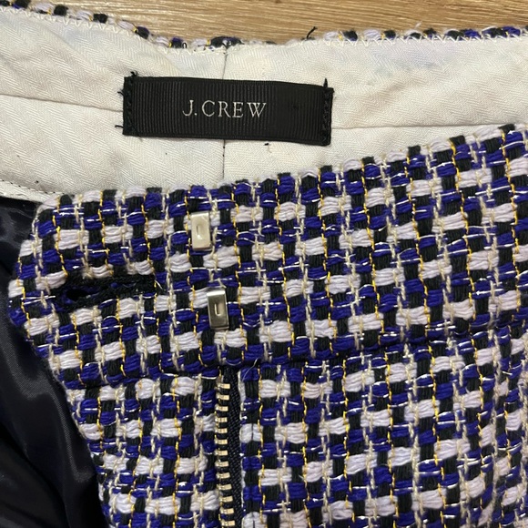 J. Crew Women's cafe capri metallic Navy tweed Cropped Pants - Picture 3 of 5